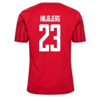 Camiseta Dinamarca Pierre-Emile Hojbjerg #23 Primera Equipación Replica Mundial 2022 mangas cortas